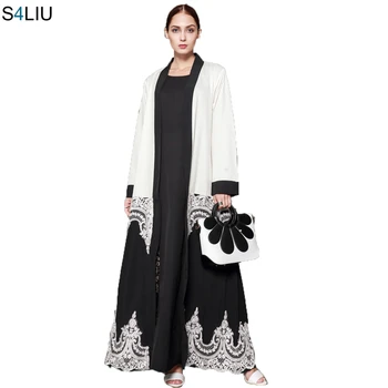 

2019 New Muslim Dress Kaftan Turkey Abayas Cardigan For Women Moroccan Robe Orientale Open Abaya Robe Dubai Middle East Tunic