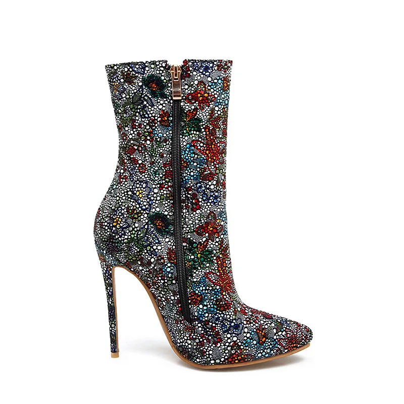 Женские ботильоны на шпильке и высоком каблуке с острым носком|fashion winter boots|winter