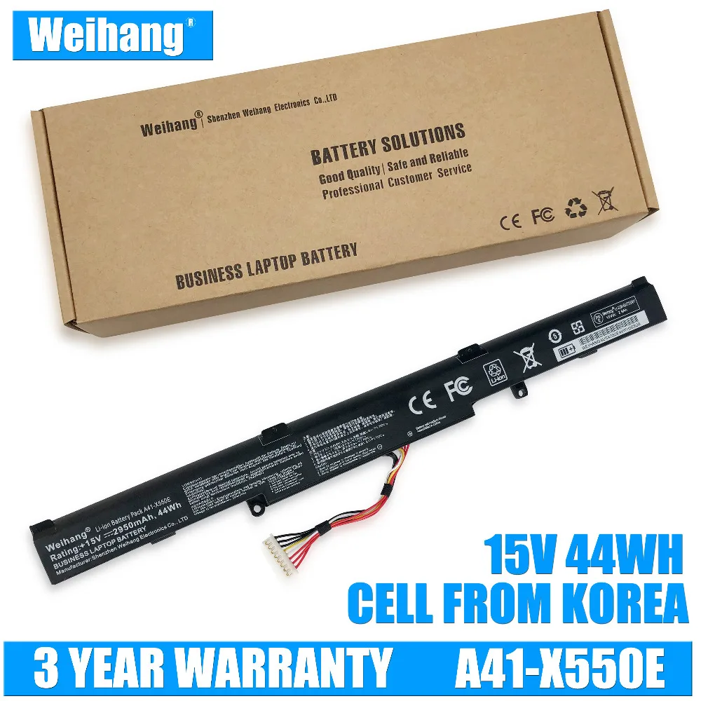 44Wh weihang сотовый от Корейский аккумулятор A41-X550E для ASUS X550 X450 A450 X450E A450V F450E F450JF F450C A450J X450J X751L X751M