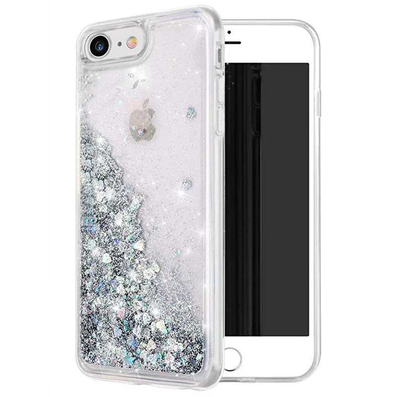 

Shining Luxury Glitter Candy Color TPU Soft Sparkly Phone Case For iphone7 iphone 8 Fashional liquid Quicksand Water Case