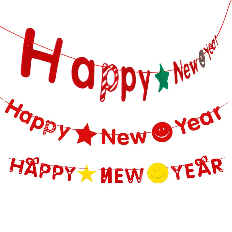 

JIMITU 1set Happy New Years Banner Garland 2019 Christmas Party Decor Photo Prop Backdrop Decorations Supplies