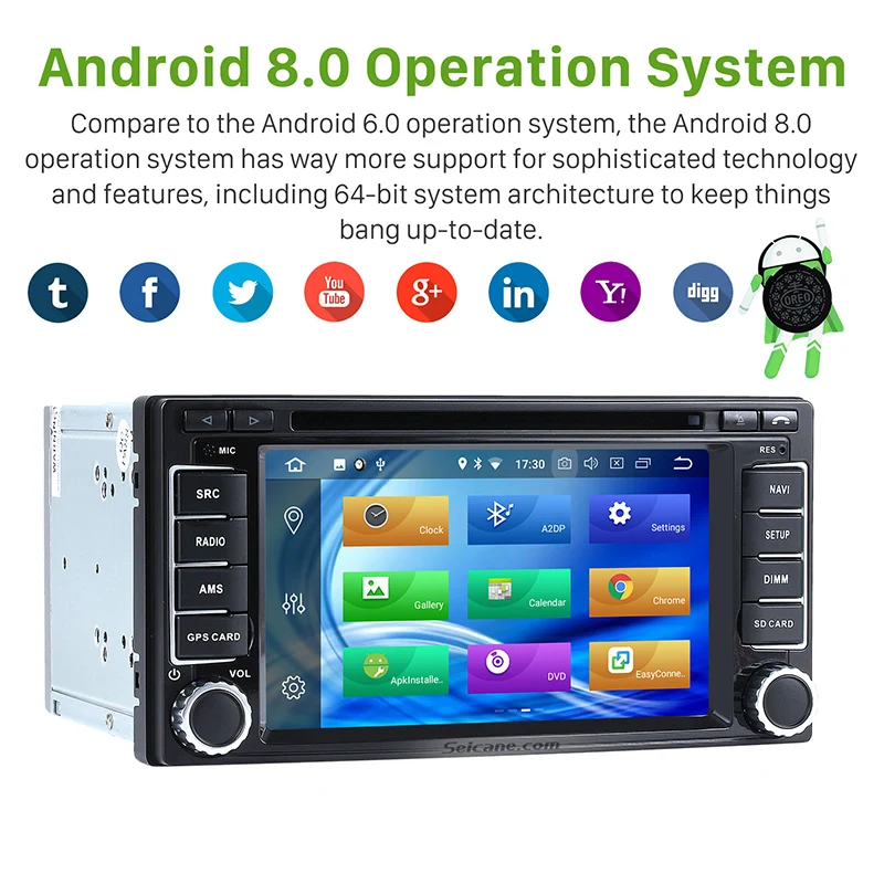 Seicane 8-core Android 8,0 6," 2Din GPS; Мультимедийный проигрыватель автомобиль радио для Subaru Forester Impreza XV 2008 2009 2010 2011 2012 2013