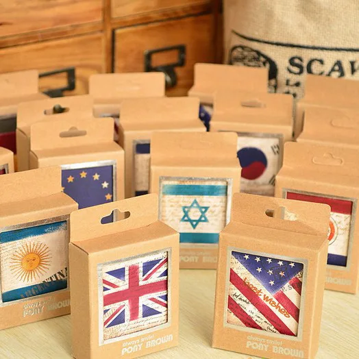 

Free ship!1lot=10box(400pc)!Creative stationery / Retro flag small greeting card / message card / carton box packing /40pc into
