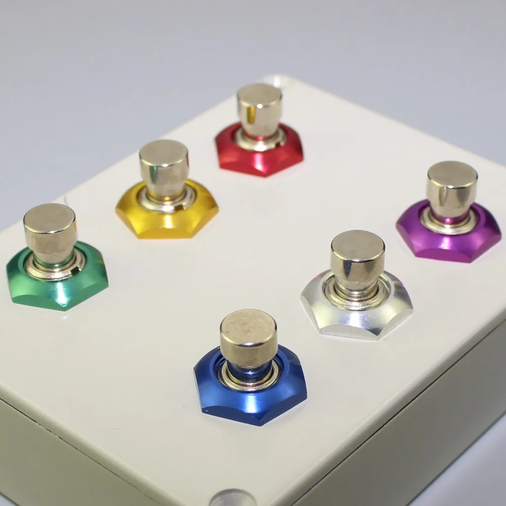 Colorful Aluminum Nut Red/Green/Blue/Yellow/White/Purple For 3PDT M12 Stomp Pedal Foot Switch PBS-24 Series