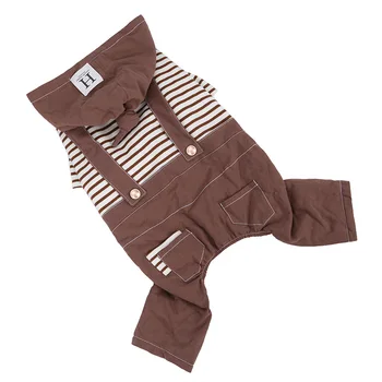

Cute stripe Big Large Dog Jumpsuits Clothing For Pet Winter Warm Soft Fleece Winter Golden Retriever Dog Clothes Hoodie