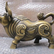 Bi002523 Тибет Народная Коллекция Бронзы Год Сбора Винограда Удача Слиток Богатство бык бык Статуя