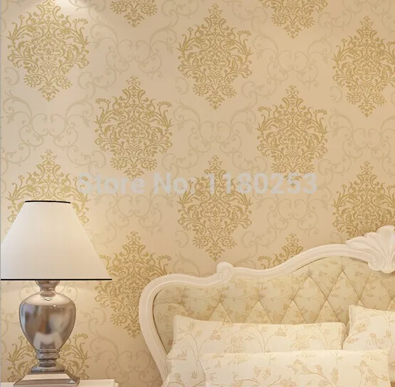 

wallpapers decoration Damask Wallpaper Non Woven Wall Paper decor for Living room papel de parede 3d 53*1000cm