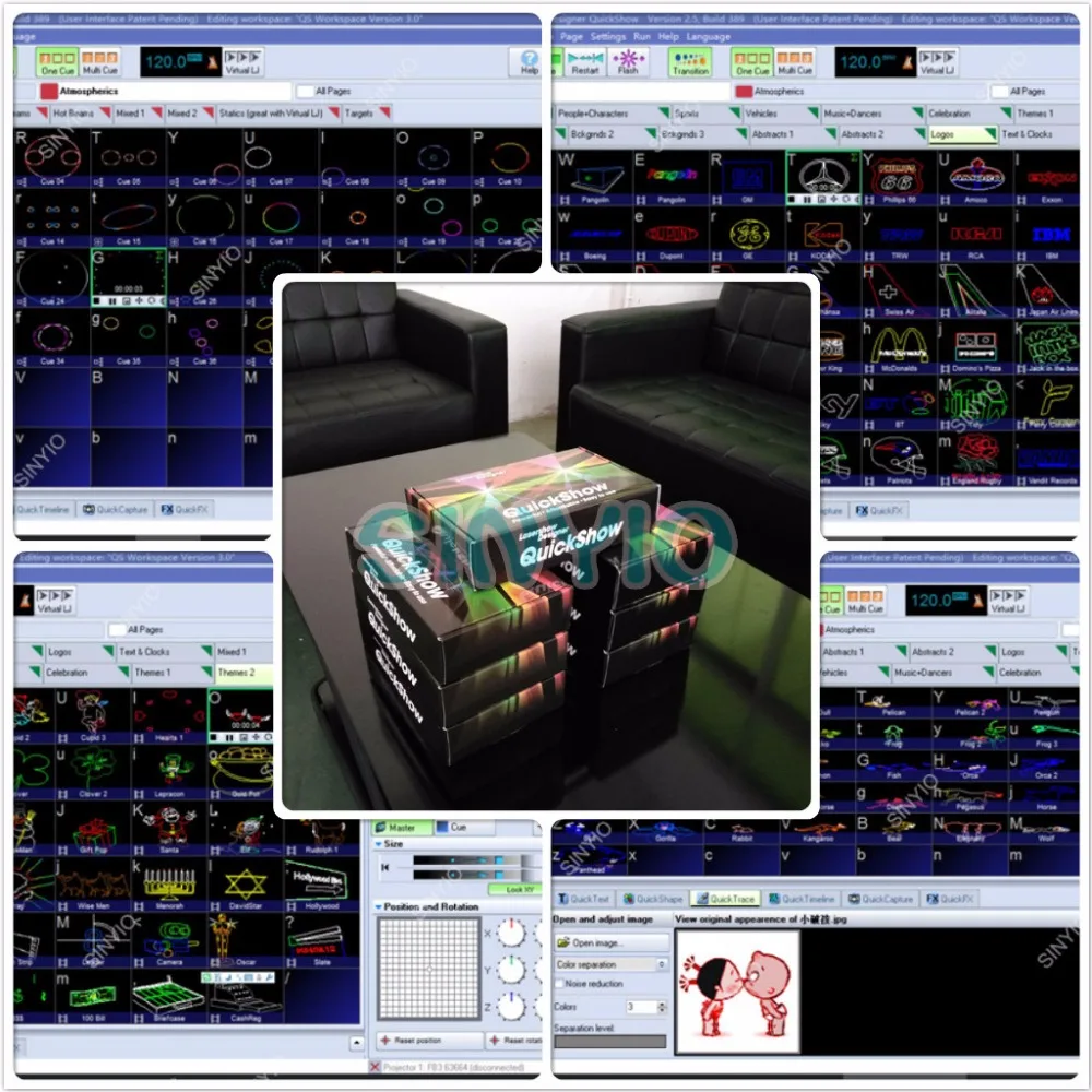 RGB laser/green laser ILDA port USB fb3 controller quickshow laser