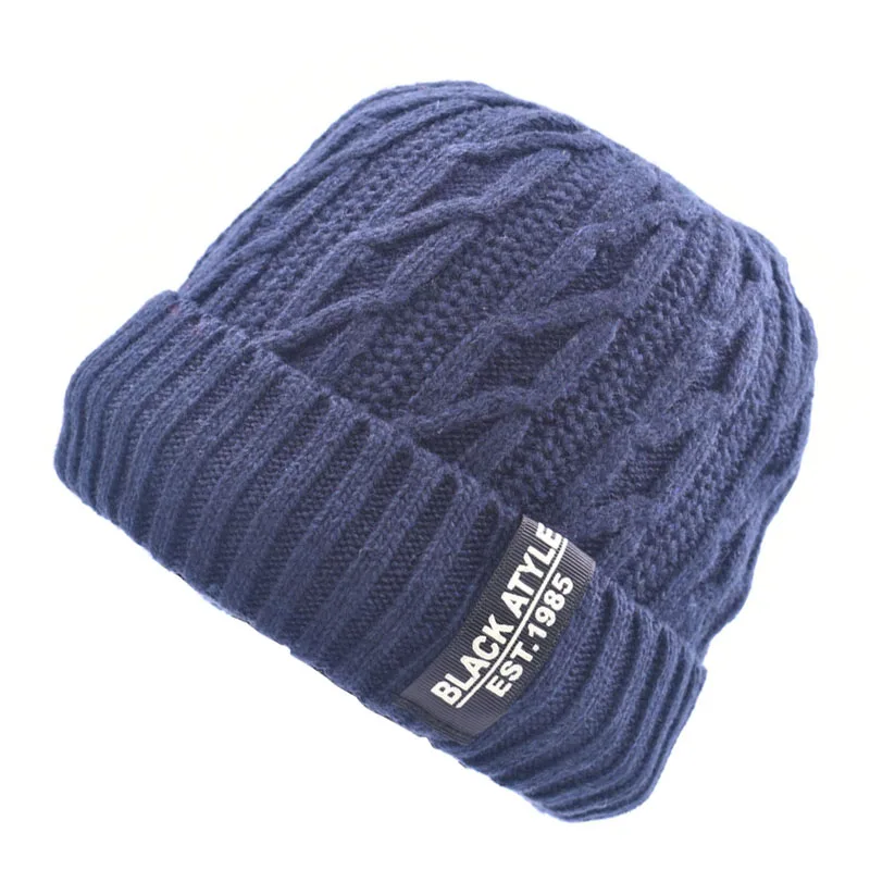 Men Slouchy Beanie Hat Cashmere Hats Big Love American Flag Patch Multifunction Cap