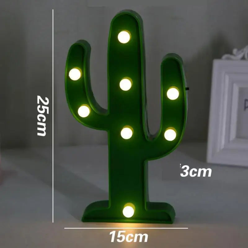 Flamingo Cactus 3D LED Lamp Girl's Heart Room Dormitory Background Package Table Lamp For Bedroom Christmas decorative lights