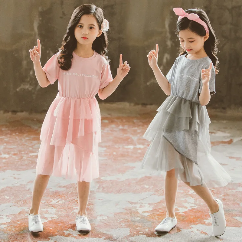 

Teen Girls Dress Letter Mesh Kids Dresses for Weeding Formal Birthday Party Summer Party Princess Dress 6 8 10 12 Year Clothes