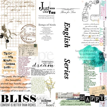 

1 Roll 15mm*5m Japanese Masking Washi Tape Decorative Adhesive English Letter Tape Diary Paper Tape Label Scrapbooking Stickers