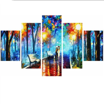 

Abstract rain street lover Cross Stitch Diy Diamond Painting Rhinestones Embroidery Resin Craft Mosaic Handcraft 5 pcs/set DK002
