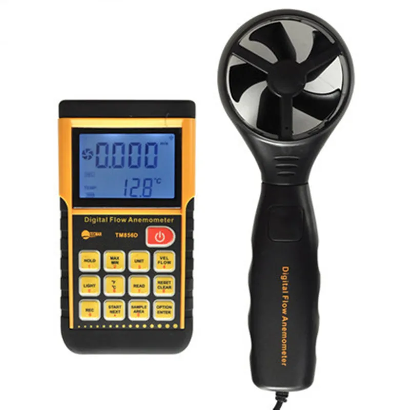 

High quality New TM856D storage type wind speed meter lcd digital anemometer wind meter air tester USB Scales soft outdoor