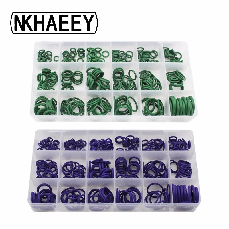

Free Shipping Factory direct car air conditioning 270pc green O-ring 18 grid rubber ring sealing rubber ring repair box