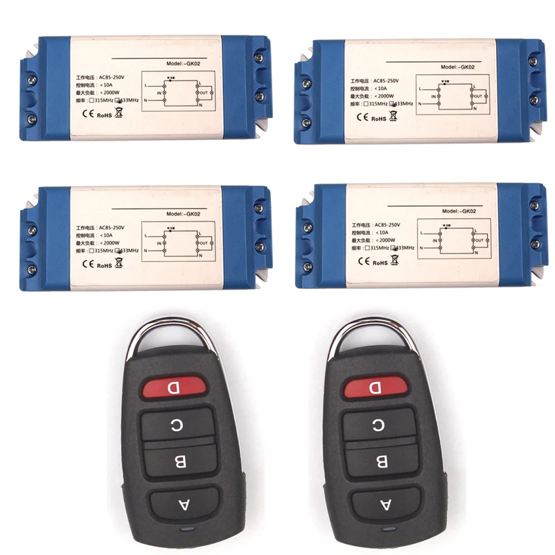 85-250V Wireless Lights Switch Kit No Wiring Onoff for Lamps Fans Appliances-2