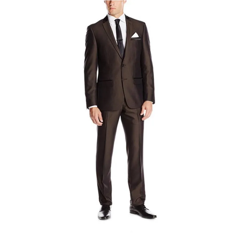 2017 Hot terno masculino Dark Brown Wedding Suits for Men Grooms ...