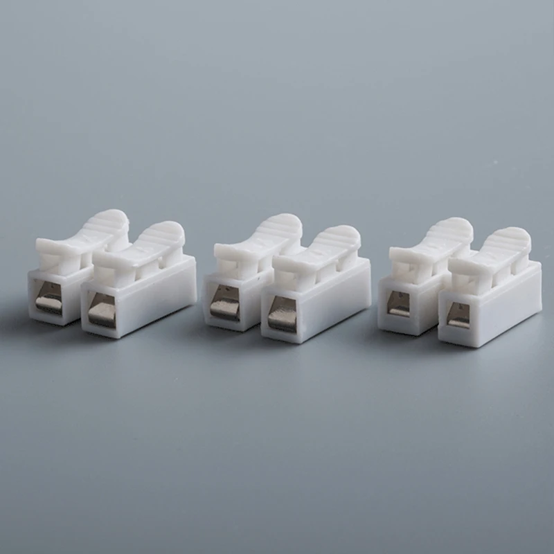 

100pcs Quick CH-3 Wire Push Spring Terminal Row Column Butt Spring Wire Quick Connector For LED Lamp