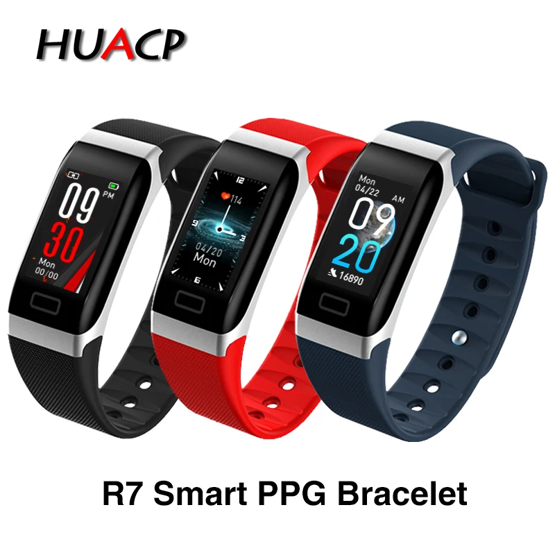 HUACP R7 Smart Watch Sport монитор сердечного ритма крови Давление фотоплетизмографический