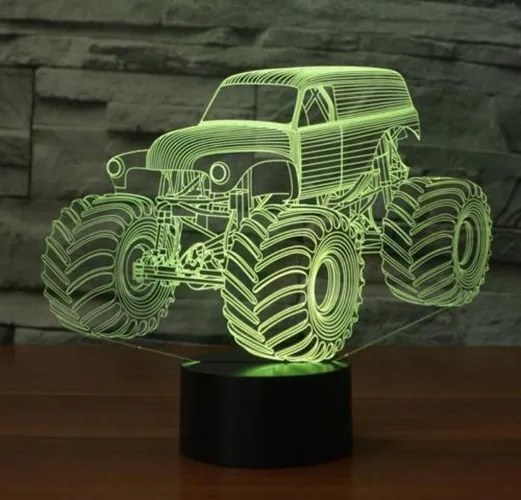 Smart Touch Управление 3D светодиодный трактор Иллюзия ночные светильники 7-Цвета USB Декор настольная лампа для подарков