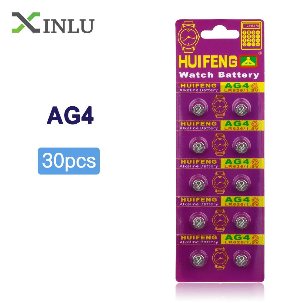 

Hot Selling 1lot=3packs=30Pcs AG4 SR66 377 LR626 LR66 377A SR626SW Button cell coin Battery for watch,COSMOSNEWLAND