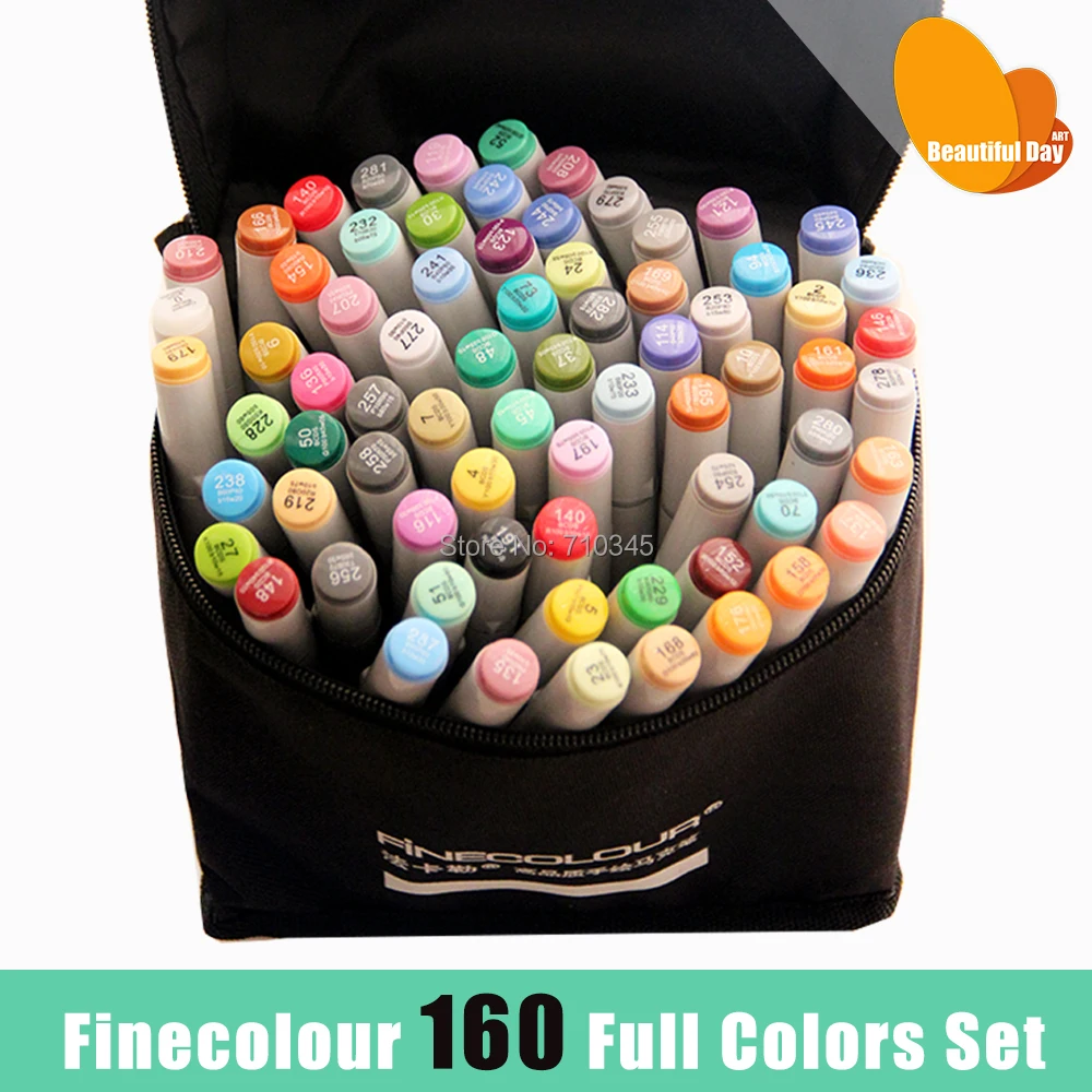 

The updated second generation of Finecolour alcohol based sketch marker pen 160 full colors with bags / freeshipping!!