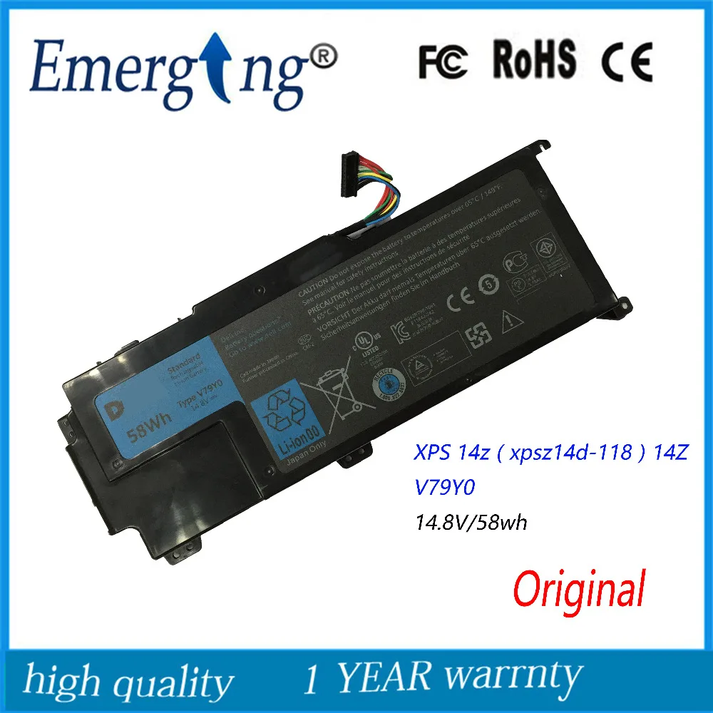 14 8 V 58WH новый оригинальный аккумулятор для ноутбука Dell XPS L511z L511X L412Z 14z 15z серии V79YO