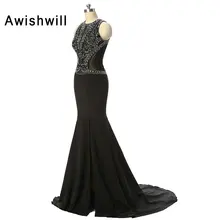 Custom Made Sleeveless Sweep Train Handmade Beadings Chiffon Wedding Party Mother Formal Evening Dresses Robe De Soiree 2018