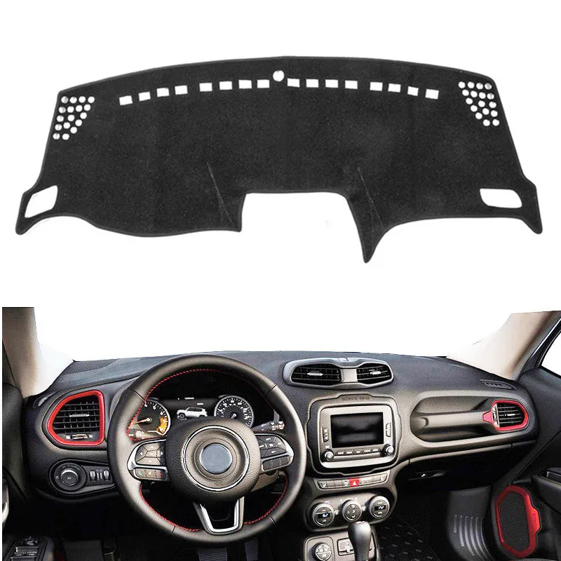 

For Jeep Renegade 2015- 2018 Dashboard Cover Dashmat Mat Pad Anti-UV Sun Shade Instrument Panel Carpet Car Styling Accessories