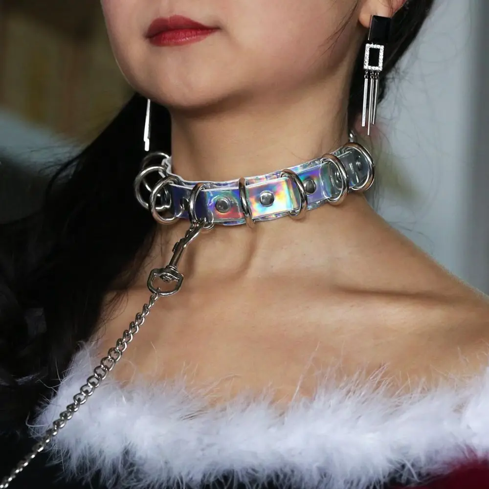 1 PC Fashion PU Leather Long Harness Choker Necklace Gift for Women