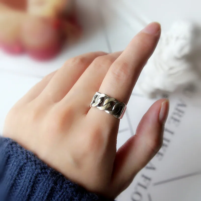 Женское Винтажное кольцо с цепочкой Bijoux регулируемое из стерлингового серебра 925