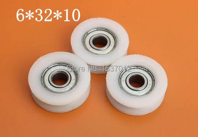 

10pcs626zz UU High quality U groove door pulley ball bearing plastic covered mute bearings U slot embedded bearing 6*32*10mm