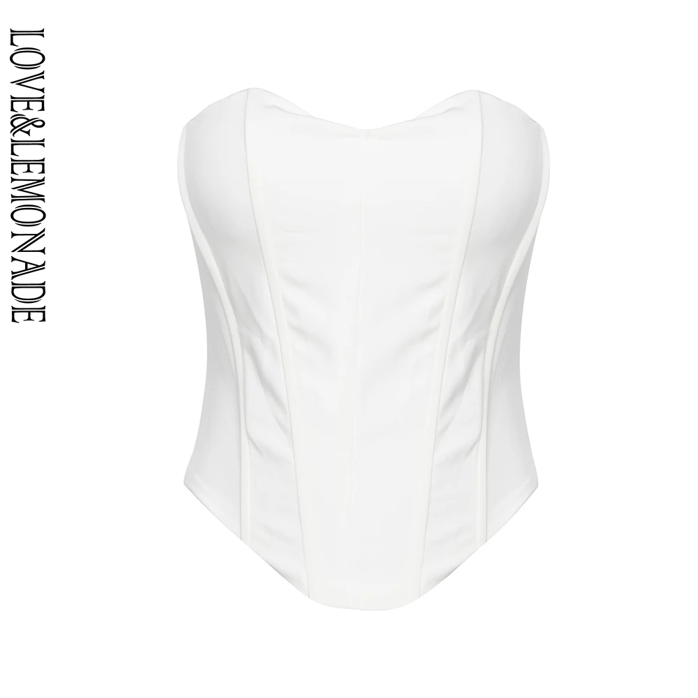 

LOVE&LEMONADE Sexy Tube Top Support Slim Top LM81760-1 WHITE