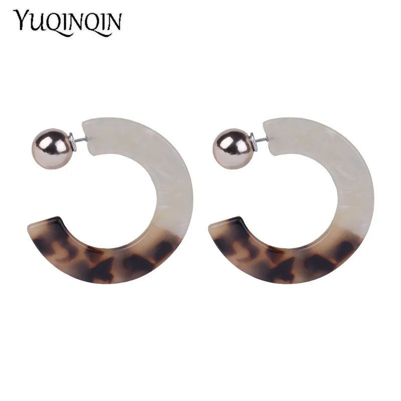 

Trendy Dangle Fashion Acetate Resin Earrings for Women Big Round Geometric Acetic Acid Dangling Acrylic Earring Party Jewelry