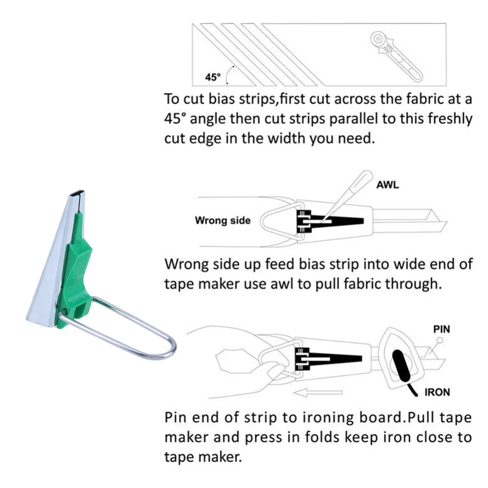 النسيج البرسيم صانع التحيز الشريط ملزم طقم أدوات أداة آلة خياطة اللحف الخياطة هدب 6 ملليمتر 12 ملليمتر 18 ملليمتر 25 ملليمتر