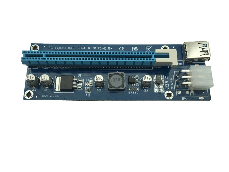 10 шт./лот модернизированная PCI E 1X до 16X Экспресс Райзер карта Extender 60 см USB3.0 кабель 6
