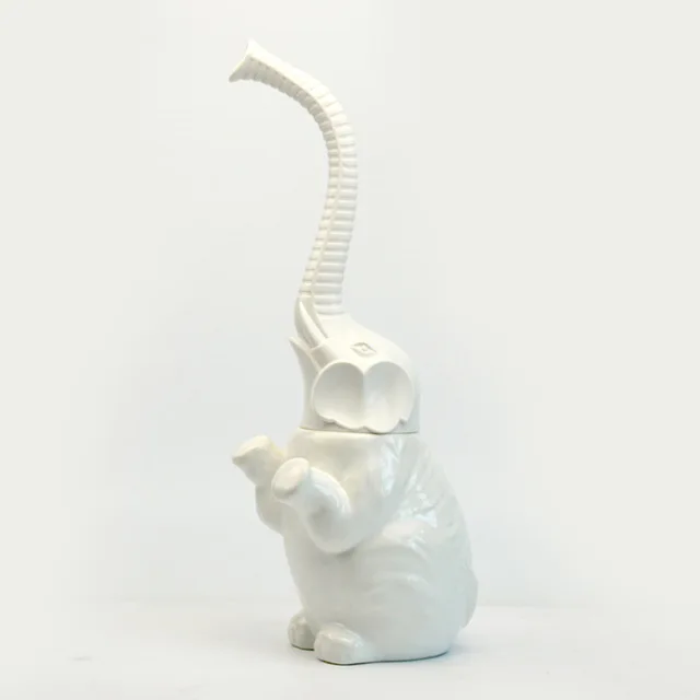 Lucky Elephant, набор керамических туалетных щеток для ванной комнаты с мягкой щетиной, чистящая щетка, набор аксессуаров для ванной комнаты - Цвет: Белый