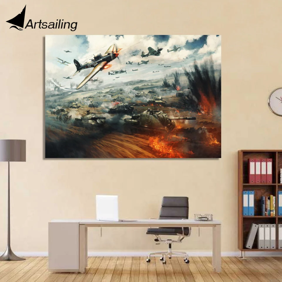 

1 Piece Canvas Art Canvas Painting War Thunder Battle HD Printed Wall Art Home Decor Poster Pictures for Living Room XA1511D