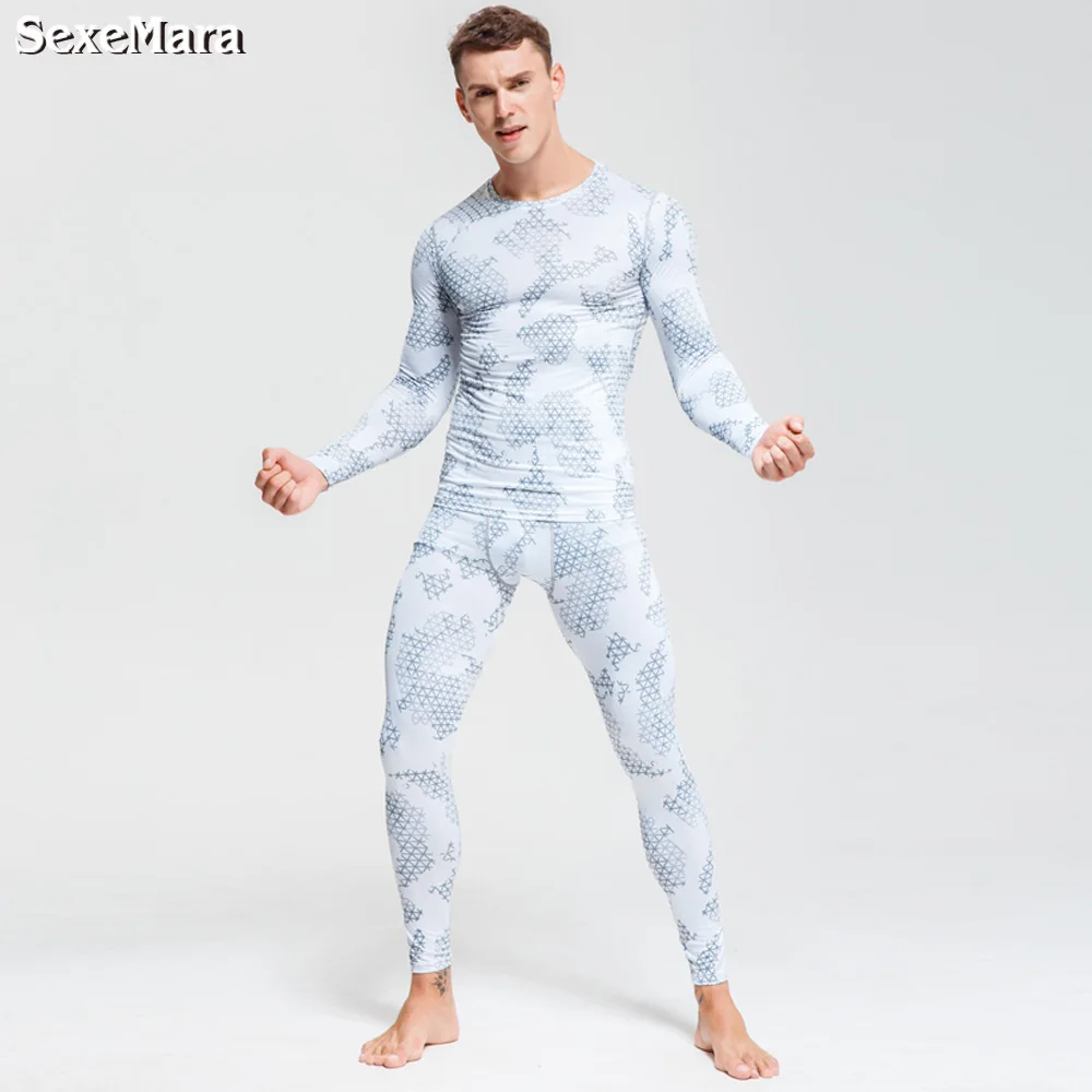 Мужской компрессионный комплект для бега термобелье спортивный костюм кальсоны рубашки спортивный костюм камуфляж гашгард комплект для мужчин