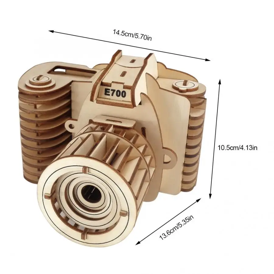 Пазлы деревянные 3D Jigsaw Камера модель игрушка-головоломка Обучающие промыслы головоломки сборки головоломка для детей детские развивающие игрушки