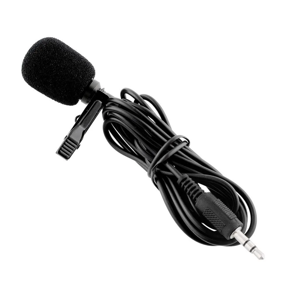 3.5mm Clip on Lapel Tie Lavalier Microphone MIC Jack microfone lapela