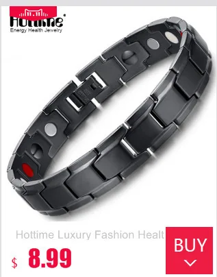 Hottime Fashion Golden 304 Stainless Steel Bracelet Health Energy Magnetic Bracelets For Man Hand Link Chain Wristband 10107