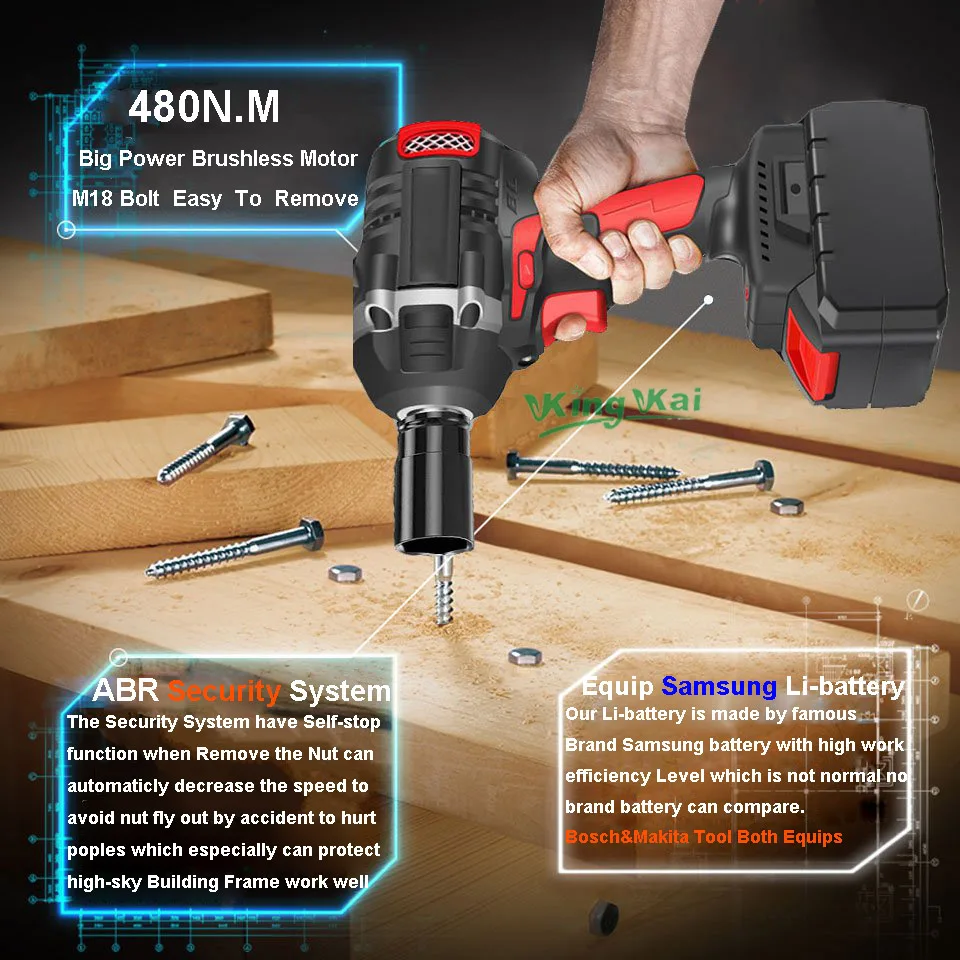 480NM Electric Cordless Lithium Battery Brushless Motor Impact Wrench-0 (17)