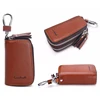 CONTACT'S Classic New Double Zip Men's Genuine Cow Leather Car Key Holder Multifunction Housekeeper  High Class Motor Key Case 3