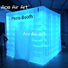 Куб палатка поставляется со встроенным вентилятором красочные светодиодные фонари надувная фотокамера