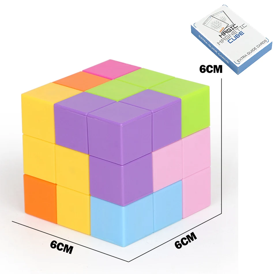 Магнитный магический куб, креативные DIY блоки, технические пластиковые строительные блоки, сильная Магнитная головоломка, дизайнерская интерактивная игрушка для детей - Цвет: Коричневый