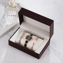 3 шт. черные часы женские Роскошные Топ брендовые деловые часы женские часы синие простые часы Подарочная коробка для браслета наборы Relogio Feminino