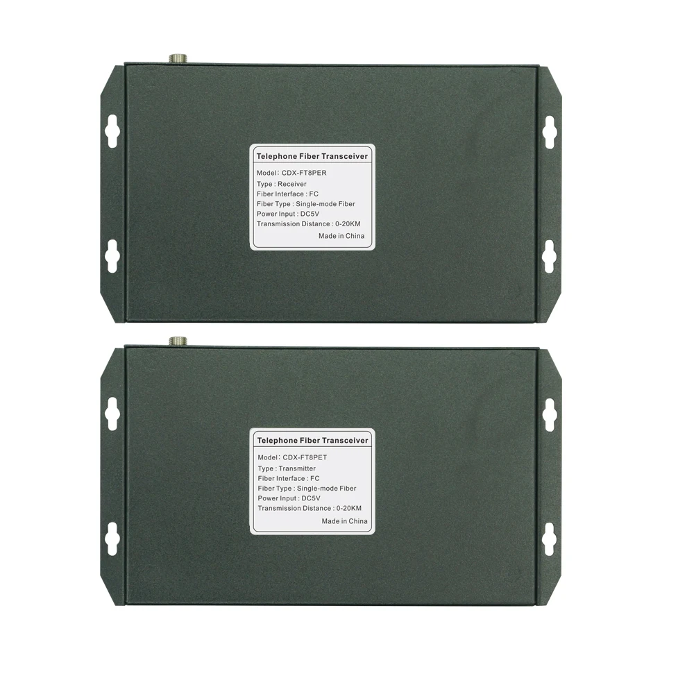 

8 channels Telephone and 1 channel Ethernet Optical Fiber transceiver