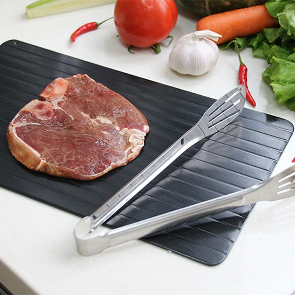 Defrost Tray Thaw Frozen Food Meat Fish In Minutes Home defrosting tray No Electricity Chemicals Microwave
