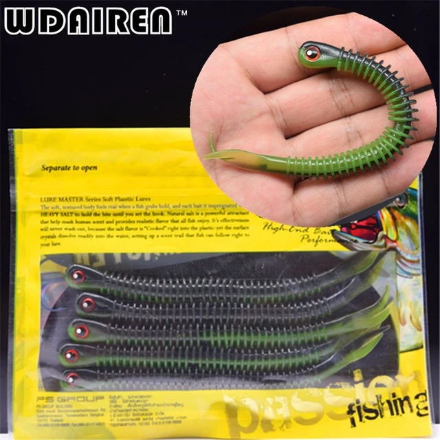 5Pcs/lot Swimbait 128mm 4.8g paddle Tail soft Grubs Maggot Plastic Fishing Lure  Soft Baits